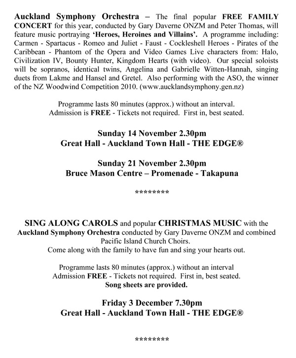 Nov 2010 concerts